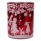 Northlight 5" Red and Shiny Silver Deer in Winter Woods Flameless Candle Holder